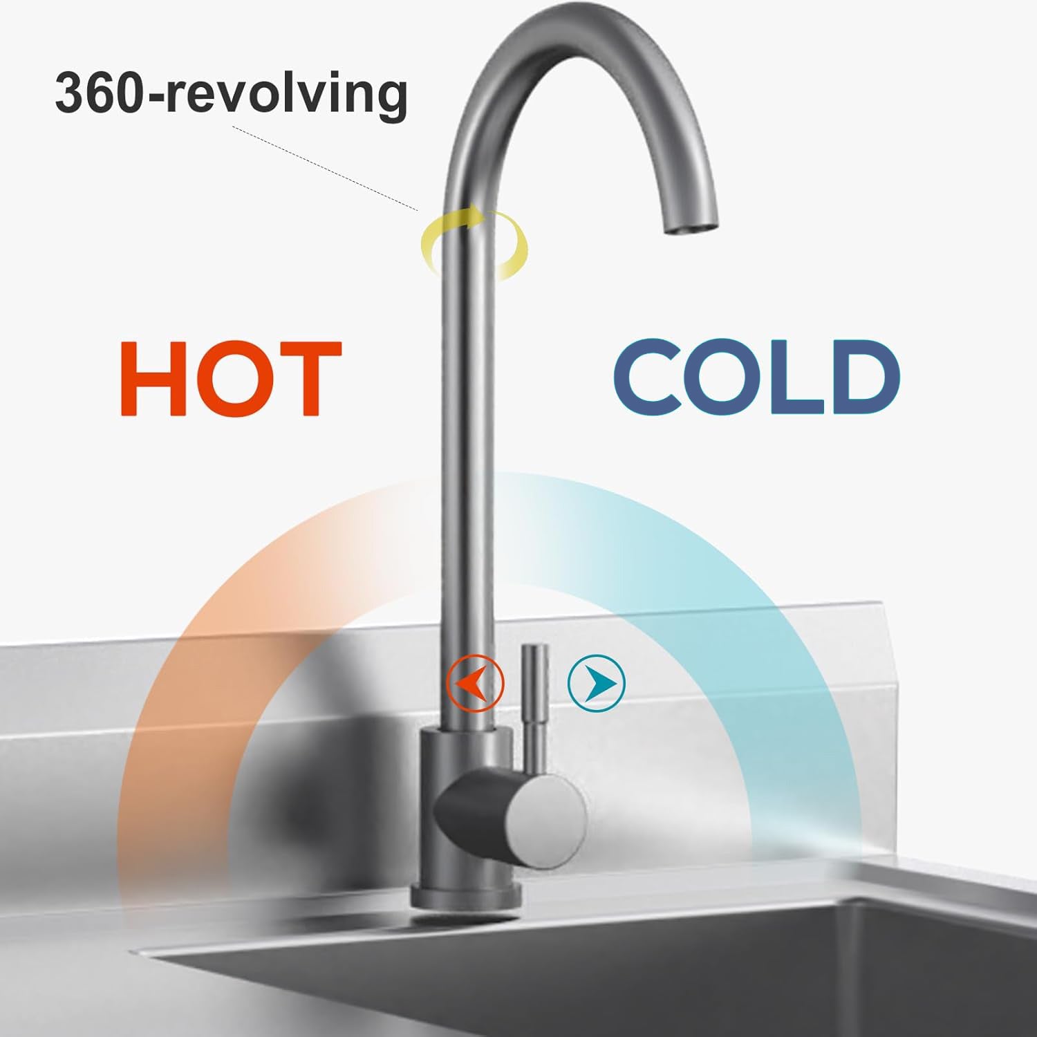 Stainless Steel Utility Sink Commercial Kitchen Sink 40'' Free Standing Tool Sink with Drawer & Cold and Hot Water Pipe for Laundry Room Indoor and Outdoor